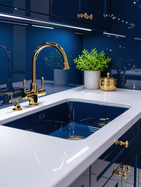 elegant gold navy contrast