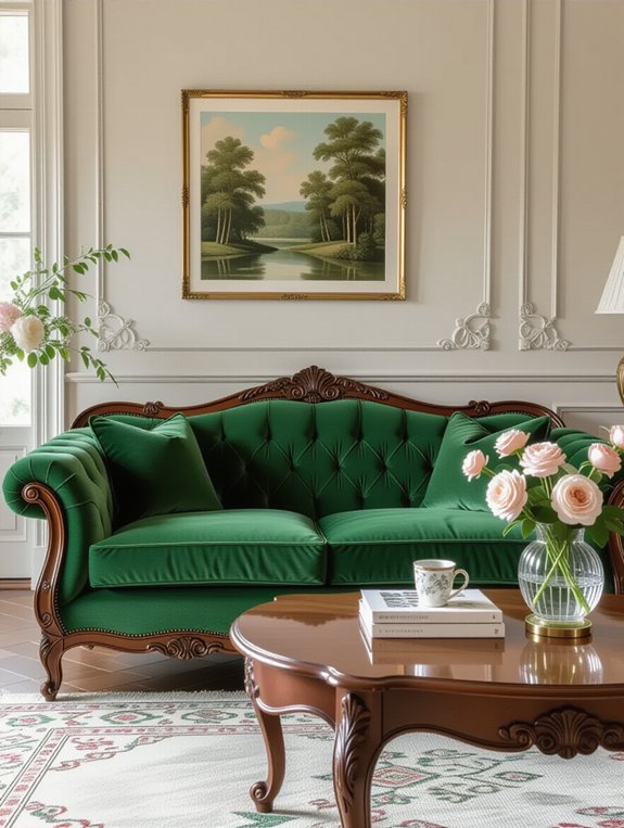 elegant green velvet warmth