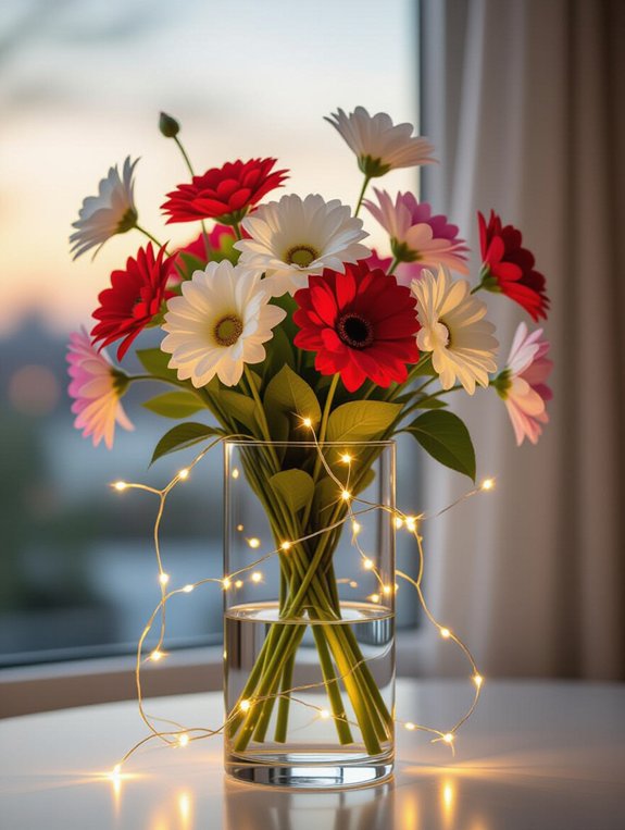 elegant illuminated floral centerpiece