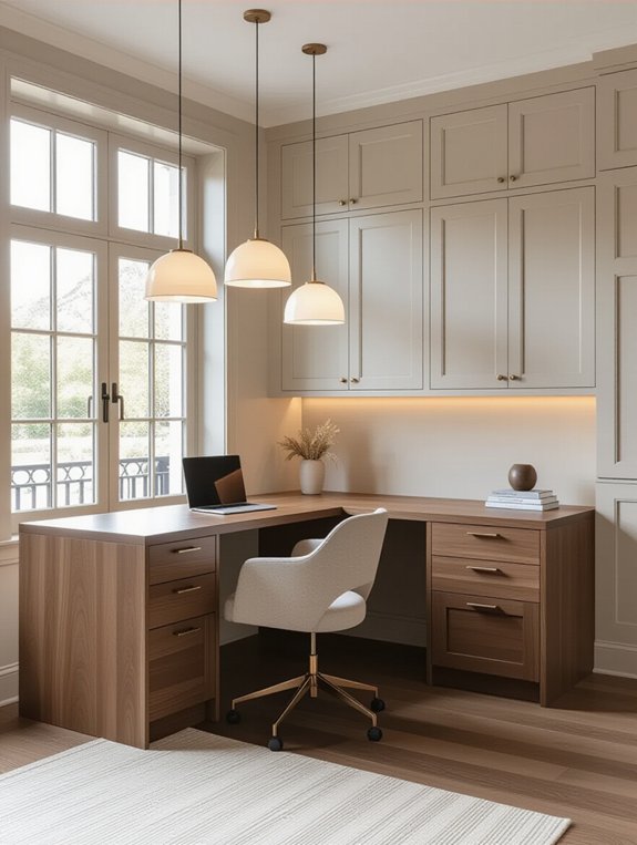 elegant l shaped workspace design