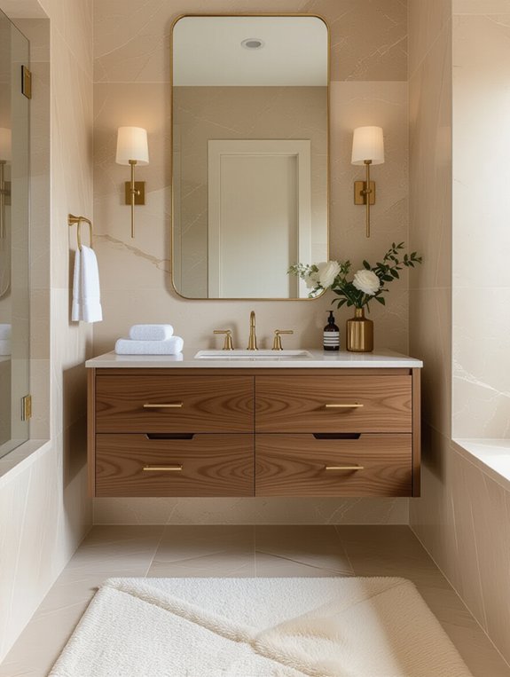 elegant marble and wood