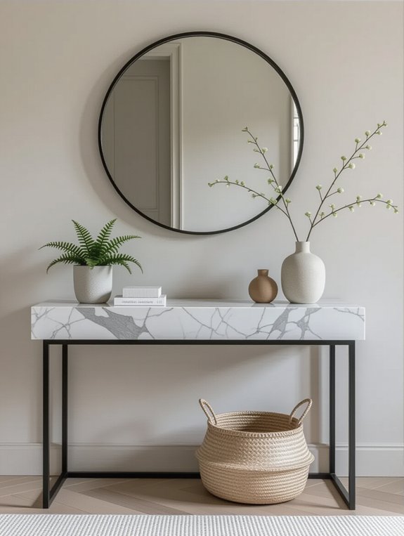 elegant marble mirror pairing