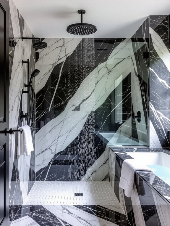 elegant marble shower walls
