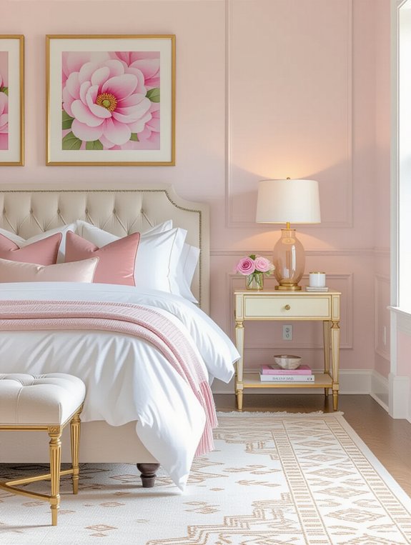 elegant pink artwork accents
