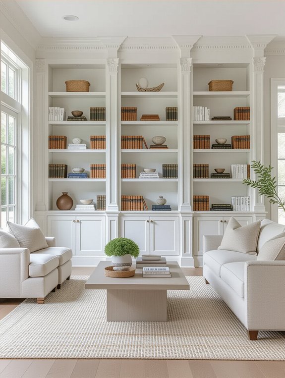 elegant white built ins design