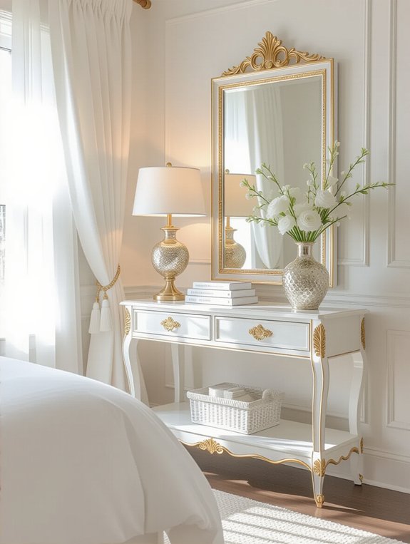 elegant white console table
