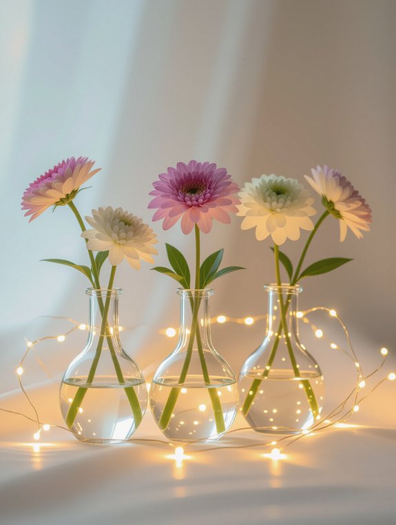 enchanting illuminated bud vases