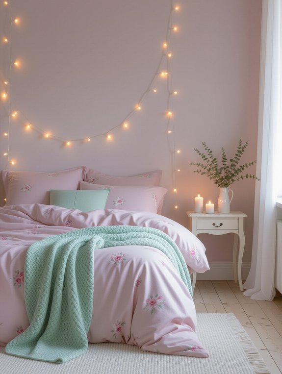 enchanting pastel bedroom lighting