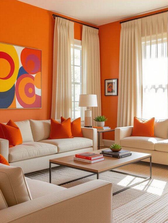energizing orange wall accents