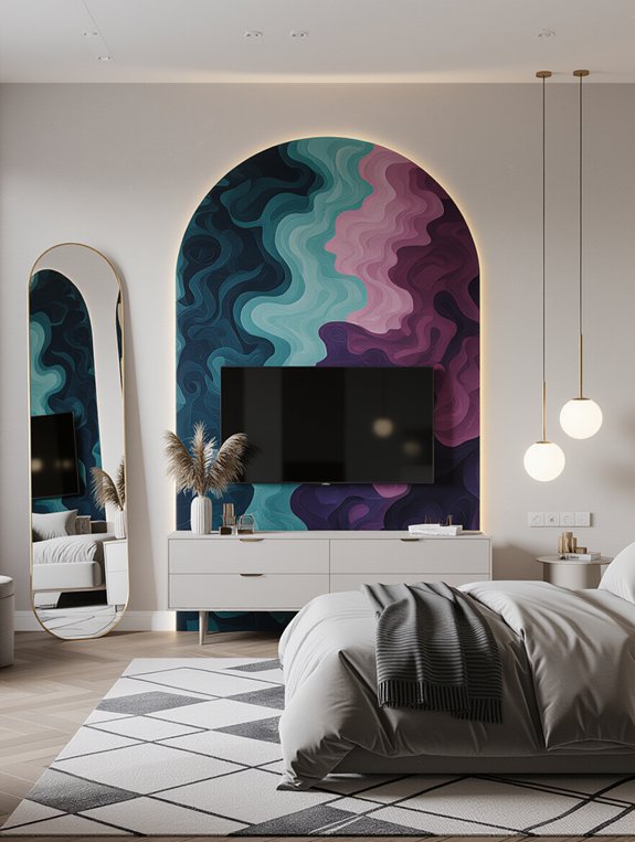 expressive bedroom statement walls