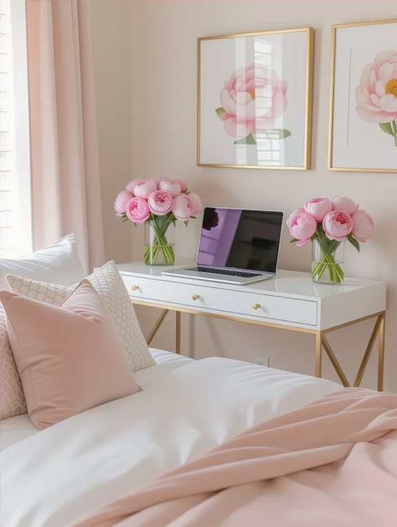 feminine gold desk essentials