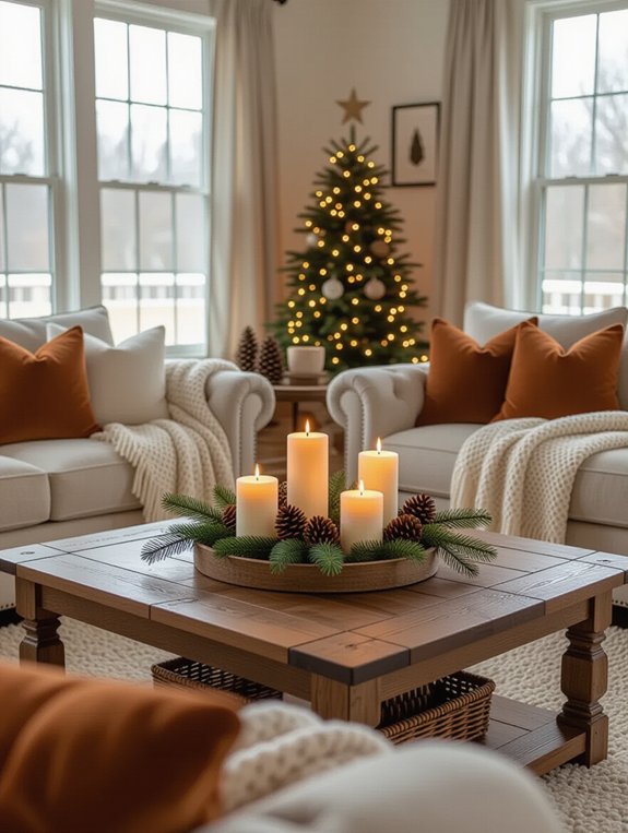 festive candle seasonal decor