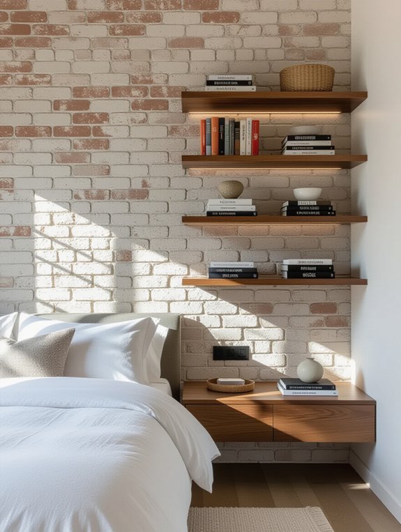 floating shelves enhance aesthetics