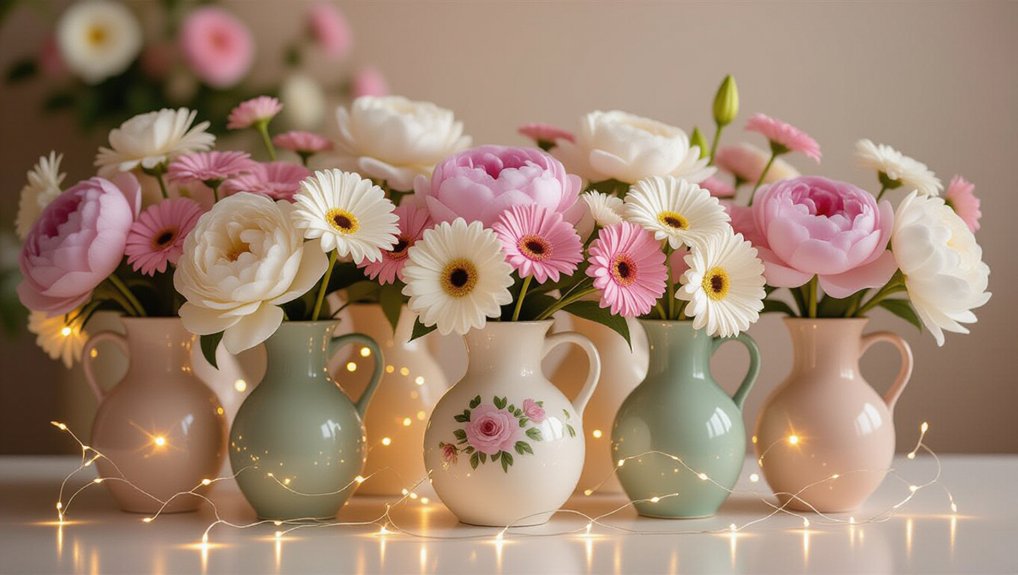 floral vase fairy lights