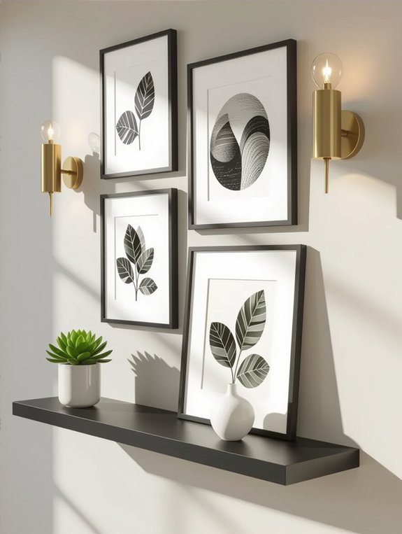 gallery wall with shelves