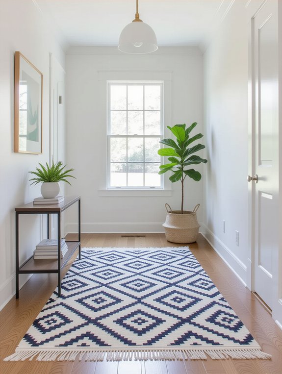 geometric rugs enhance entryways