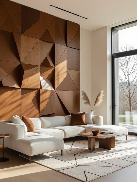 geometric wooden wall patterns