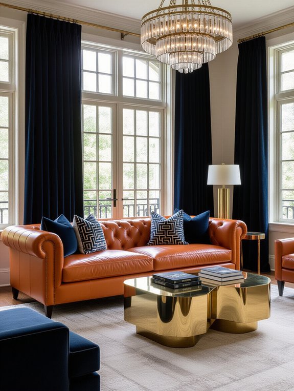 glamorous art deco accents