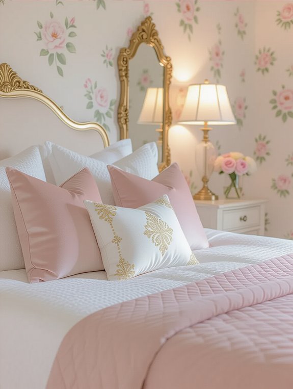 glamorous gold accent pillows