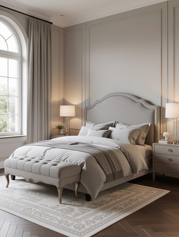 glamorous gray bedroom design