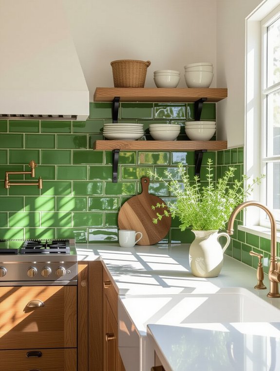 glossy avocado tile elegance