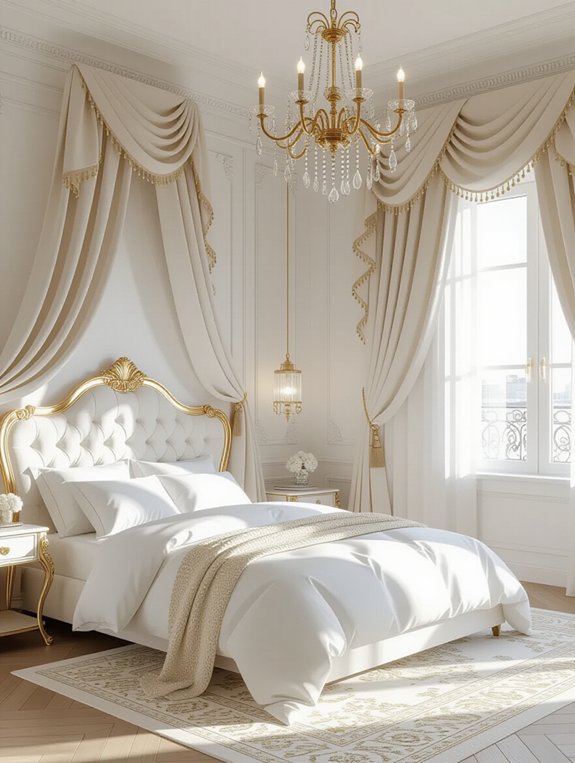 gold framed window treatments