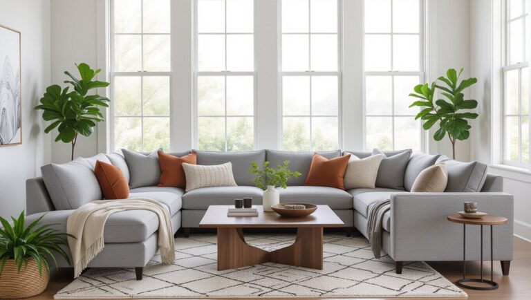 gray sectional living room