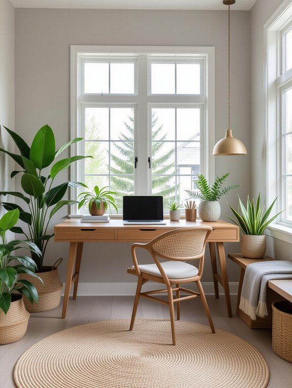 gray walls organic elements