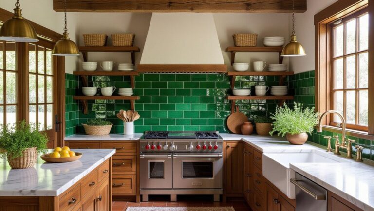 green tile backsplash designs