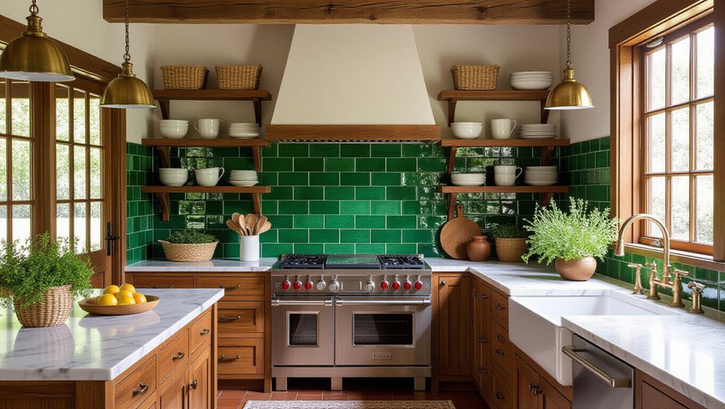 green tile backsplash designs