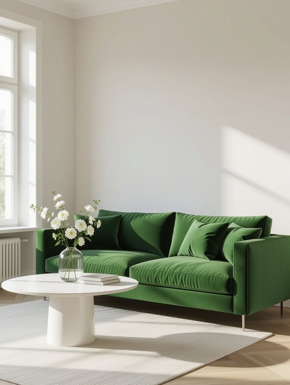 green velvet minimalist elegance
