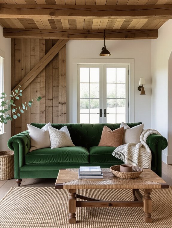 green velvet rustic charm