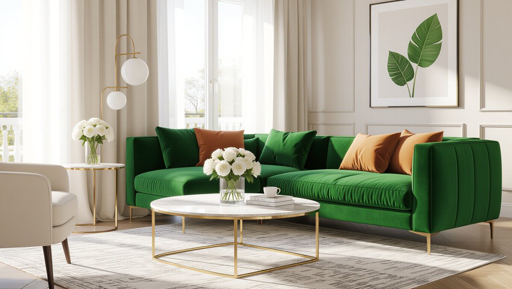 green velvet sofa inspirations