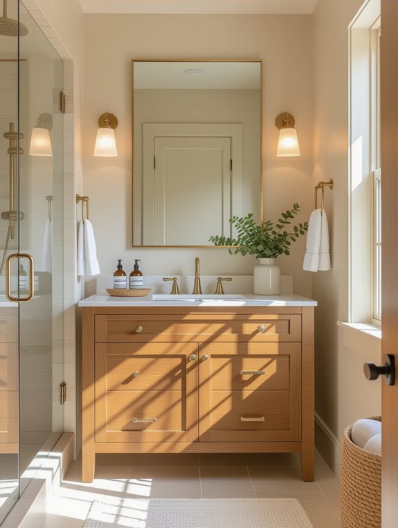 honey oak vanity elegance