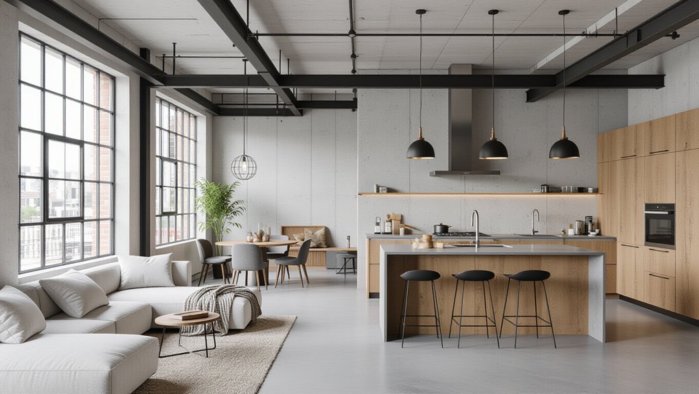 industrial concrete living spaces