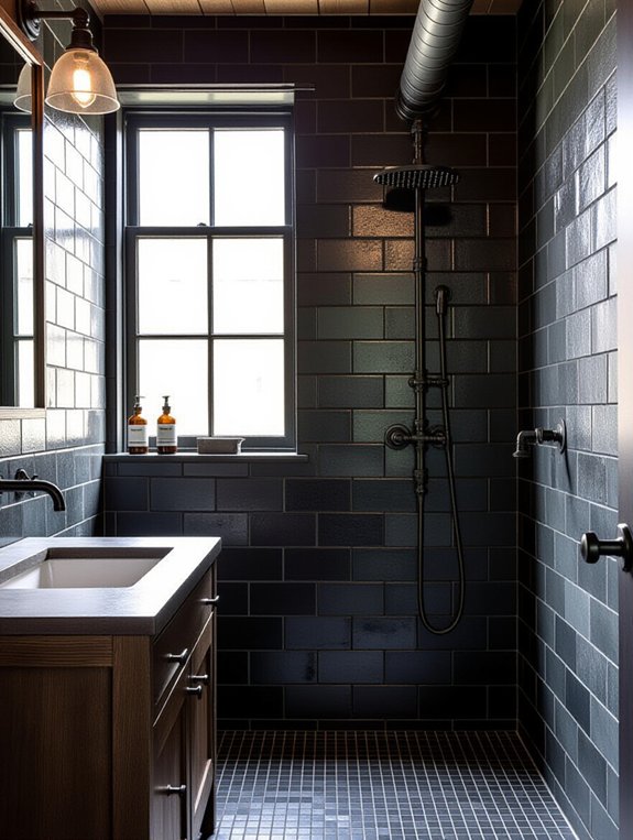 industrial elegance in bathrooms
