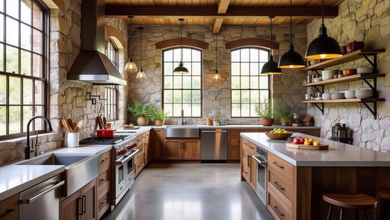 industrial kitchens with stone