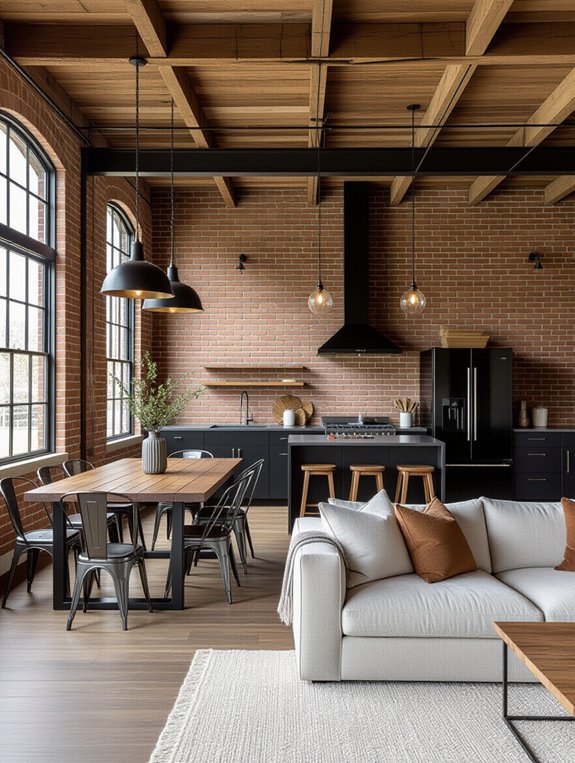 industrial lighting enhances warmth
