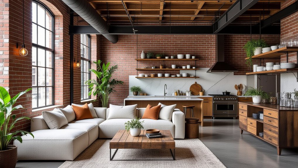 industrial style open living space