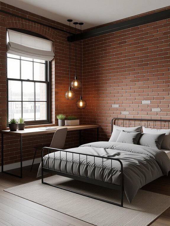 industrial style small bedroom