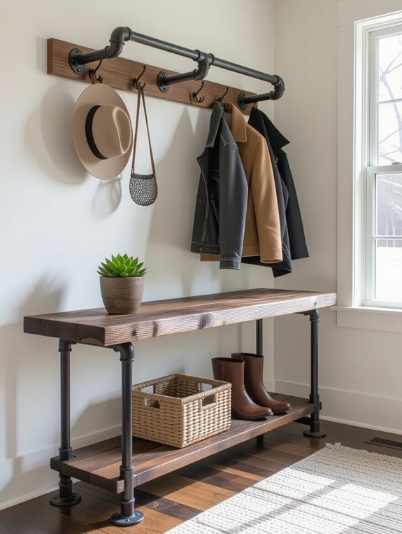 industrial style with hooks
