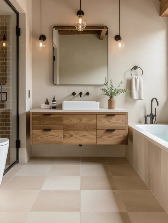 industrial warmth in bathrooms
