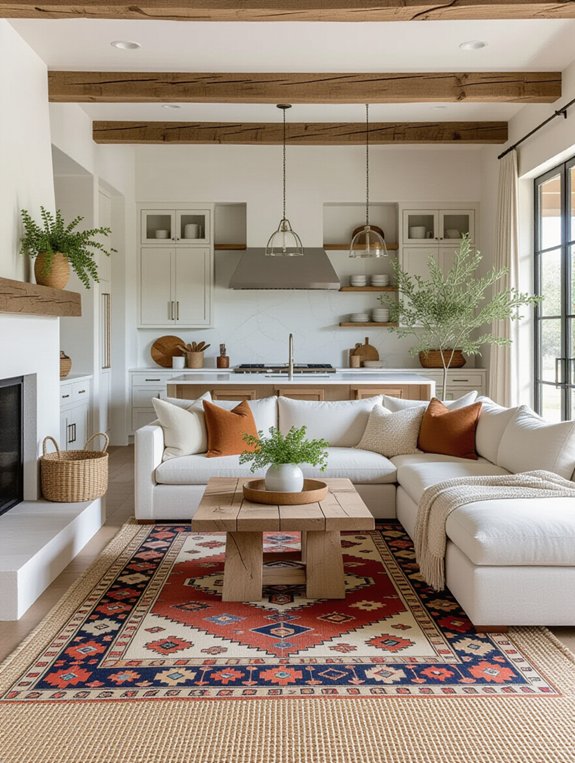 layered rugs for warmth
