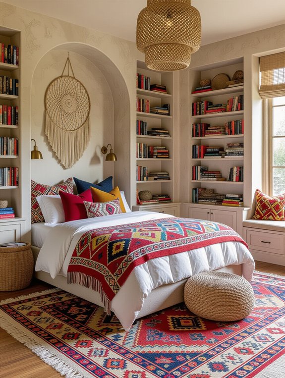 layered vibrant rug patterns
