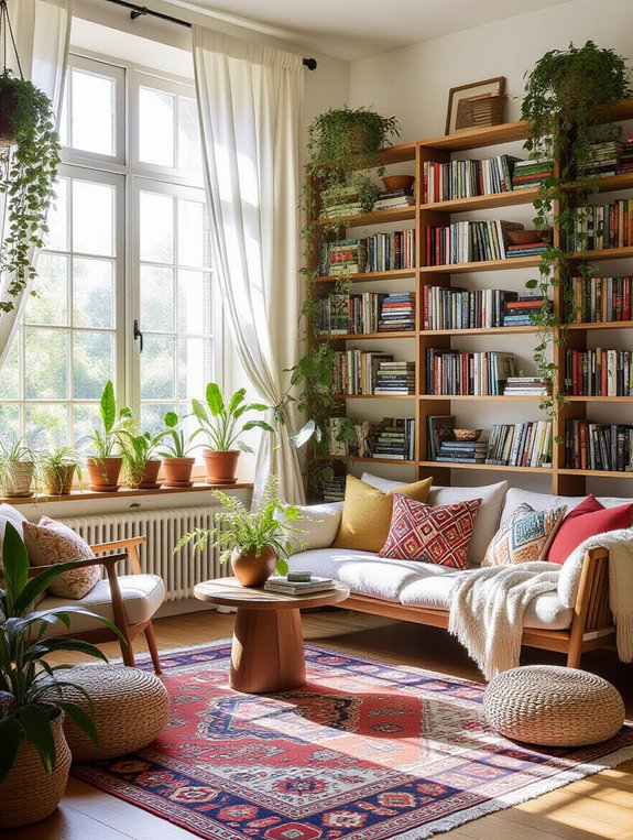 lush greens colorful books