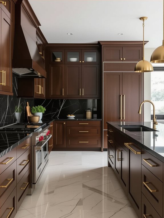 luxe dark wood granite