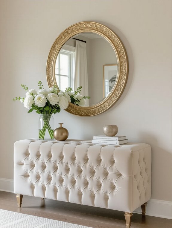luxurious console table mirror