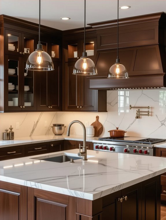 luxurious dark cherry kitchen