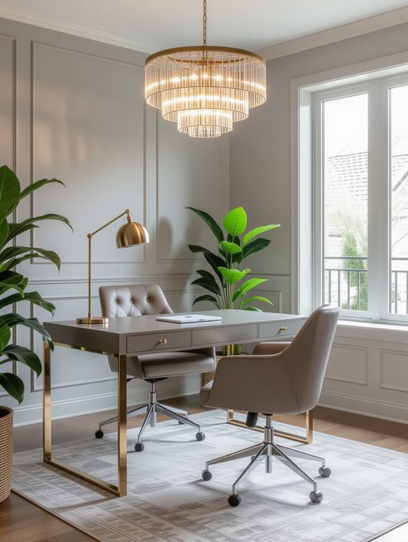 luxurious gray and metallic accents