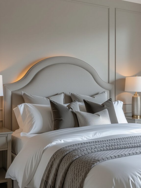 luxurious gray curvy headboard